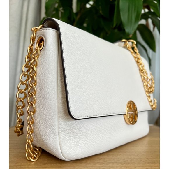 ♦️♦️AUTHENTIC TORY BURCH WHITE LEATHER CHELSA HANDBAG - Picture 8 of 14